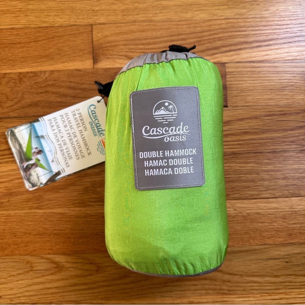 Cascade Oasis 2-Person Double Travel Hammock Green w/ Straps & Carabiners NEW